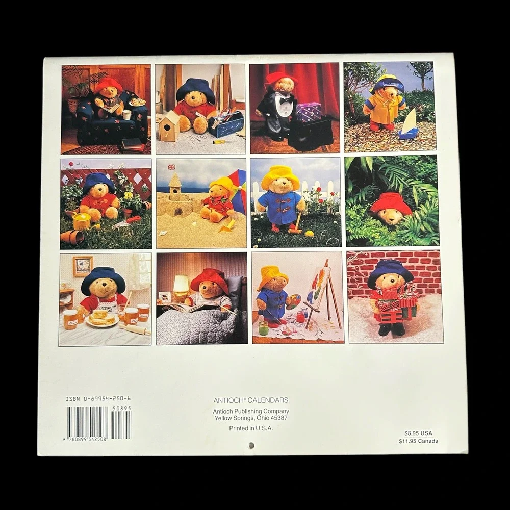 Vintage 1991 Paddington Bear Wall Calendar Antioch Publishing‎ Collectible